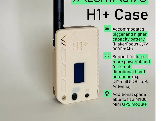 H1+ - Enhanced H1 Case for Heltec V3/Heltec V4 by muzi.work running Meshtastic