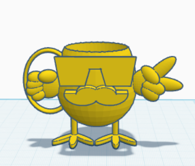 Cool chicken cup with mustache