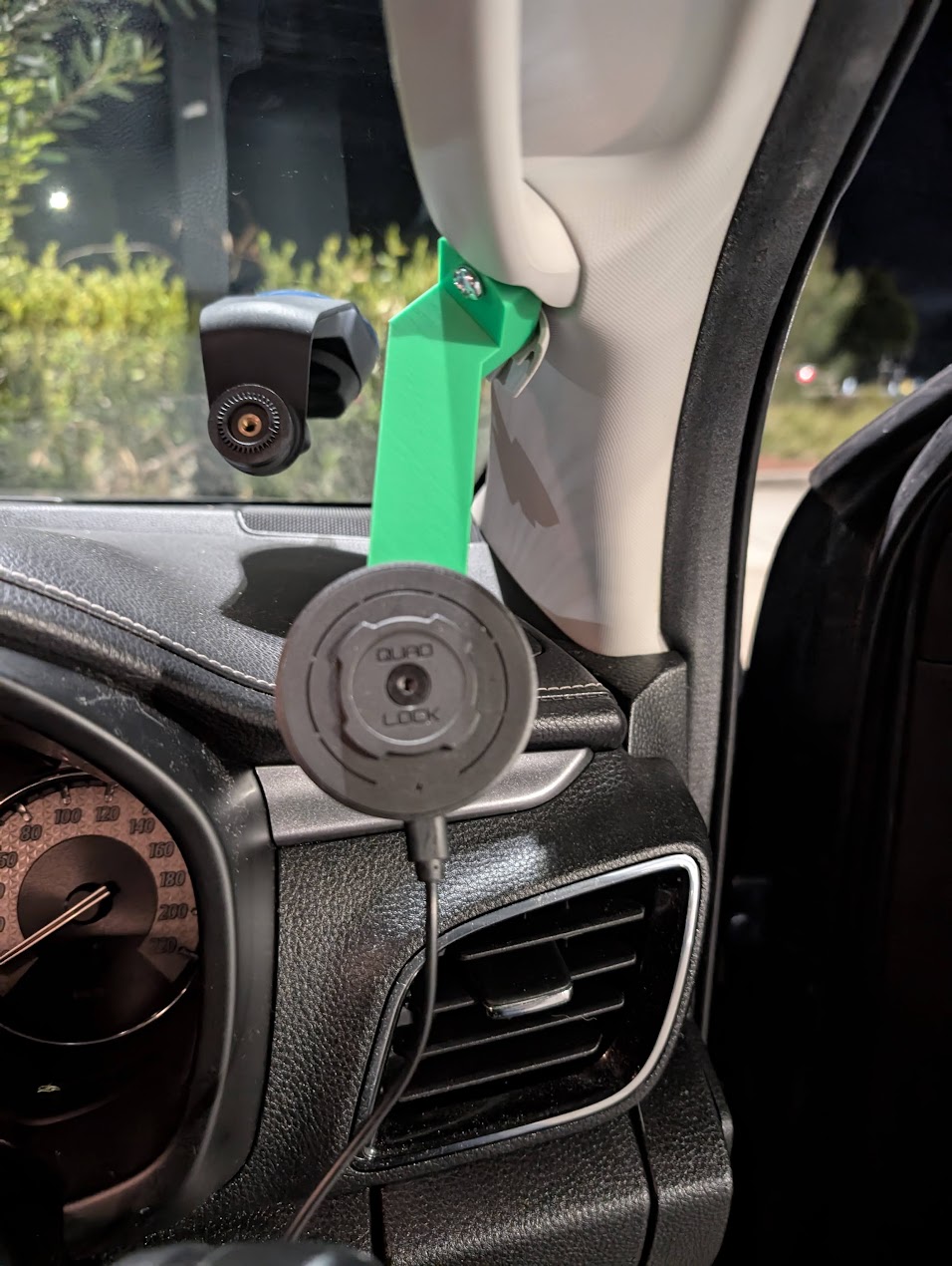 Isuzu MUX A pillar grab bar quad lock mount