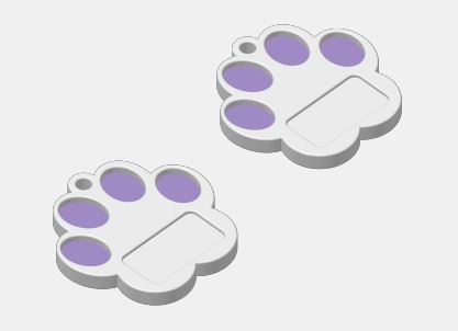 Cat paw nametag - cat nametag