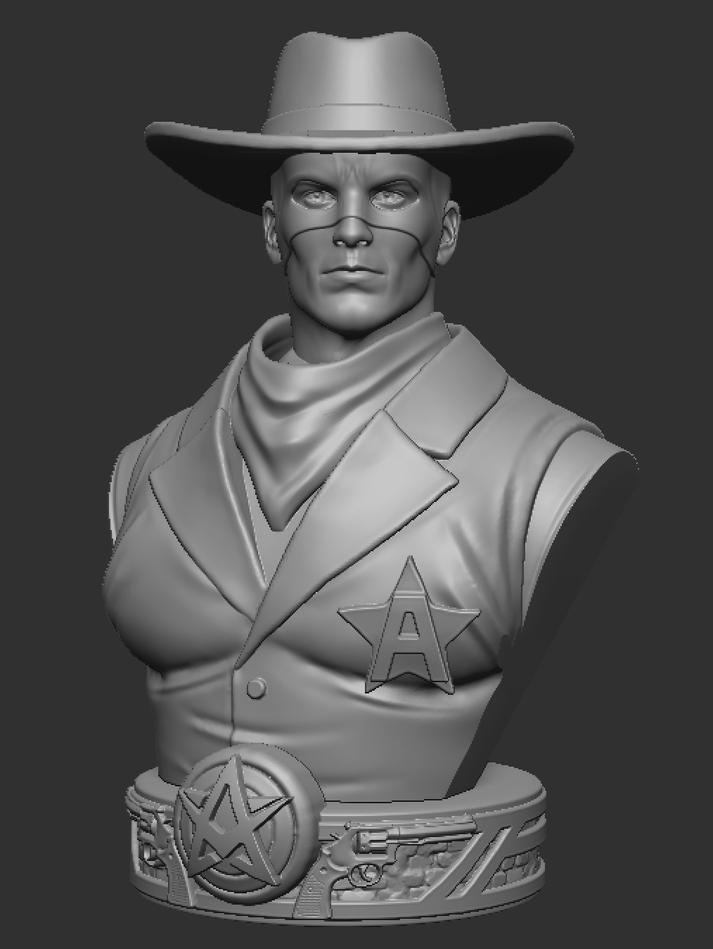 Cowboy captain america bust statue by super 3d printer download free