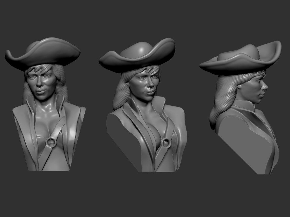 Pirate Black Widow Bust Statue