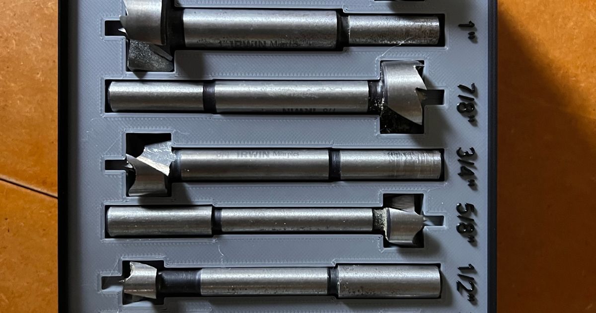 Gridfinity Forstner Bit Imperial by Zeeker Download free STL model