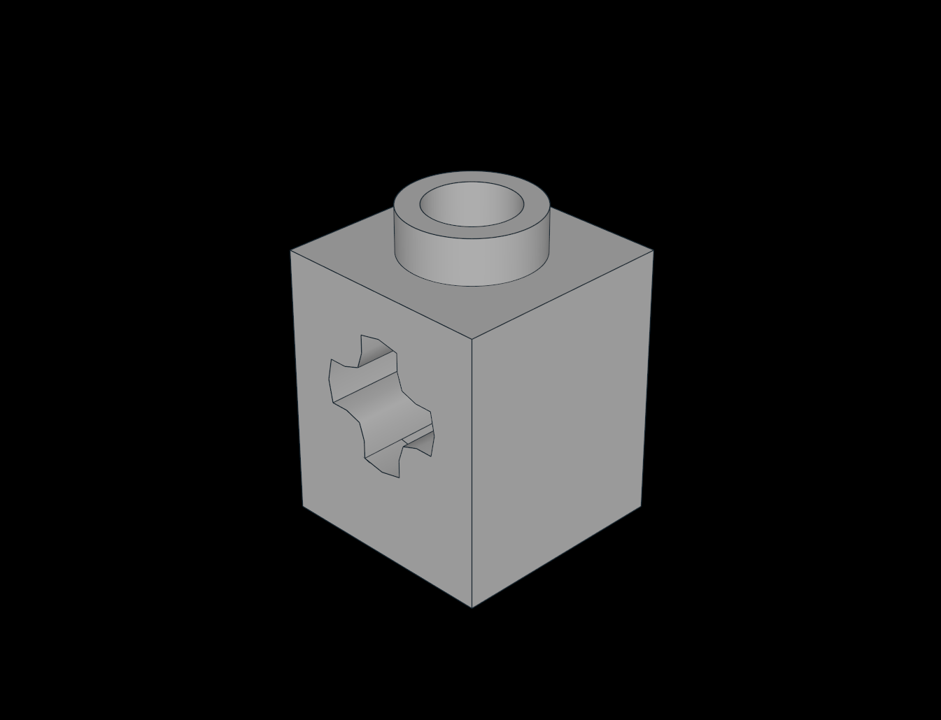 Lego Compatible (73230.dat) Technic Brick  1 x  1 with Axlehole