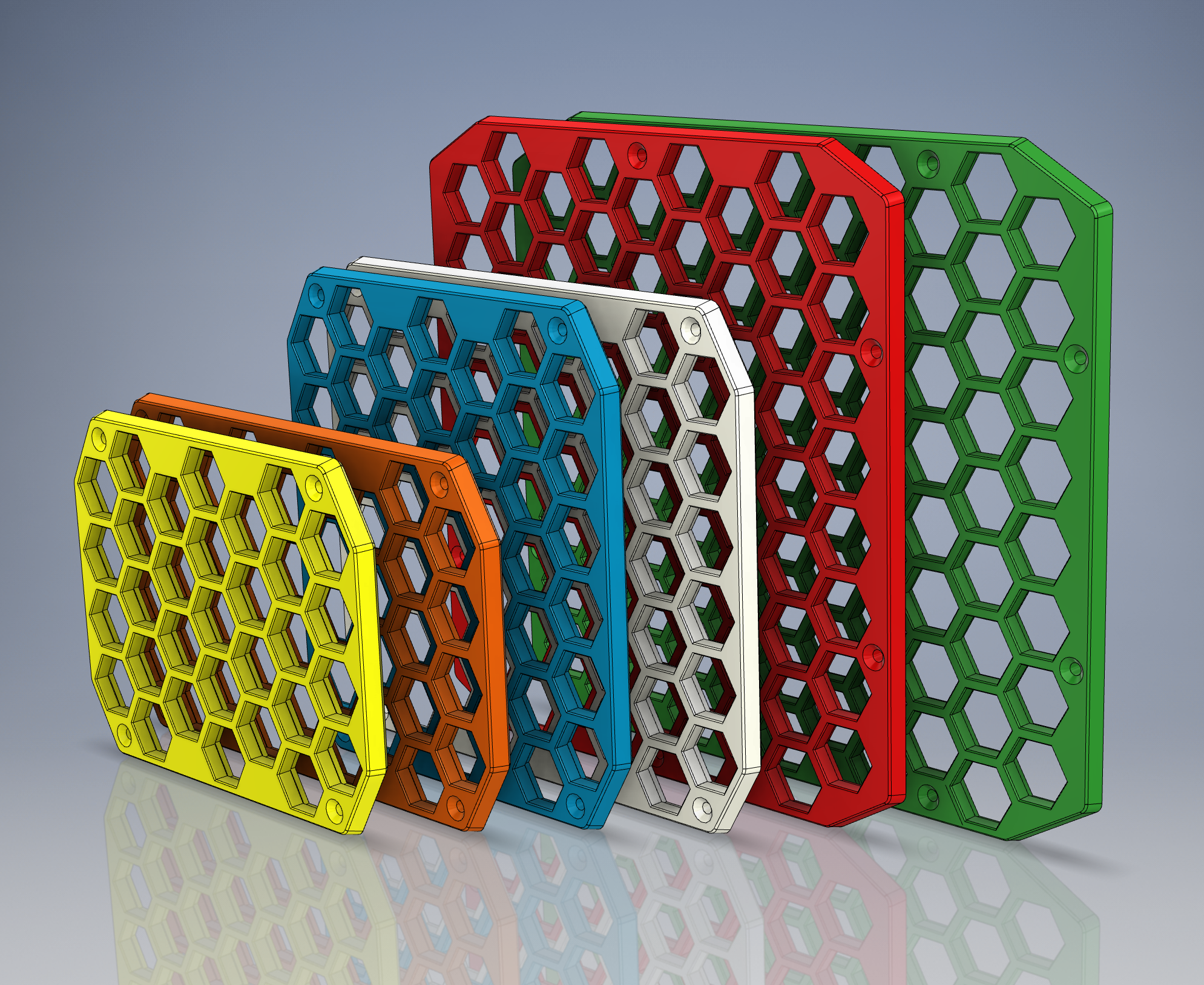 HSW Single Walls - With Integrated Frame and Fastening Points (Honeycomb Storage Wall) 3D model thumbnail