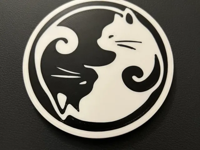 Yin-Yang Cats Coaster