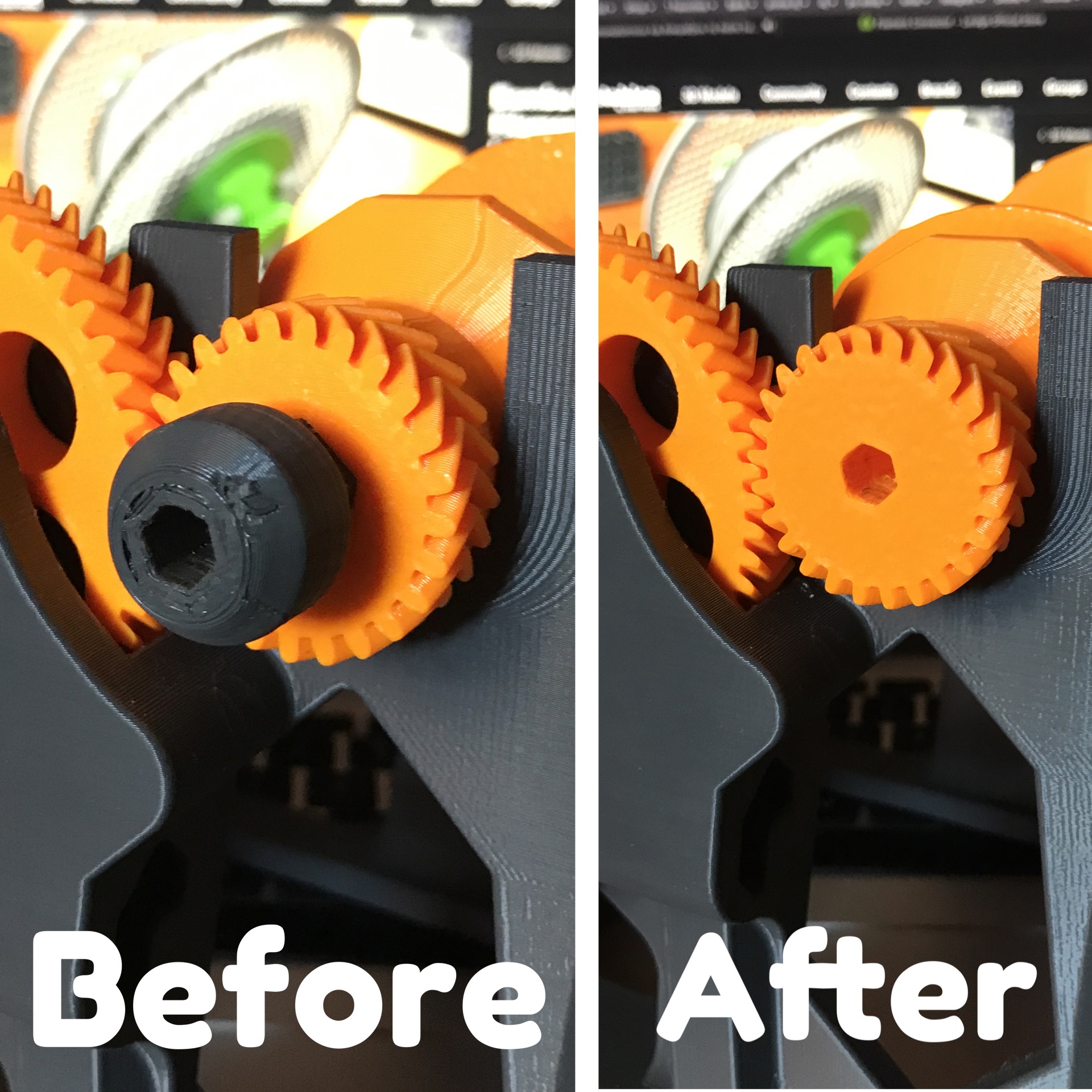 Spool Holder Axle Geared heavy load with hexagon