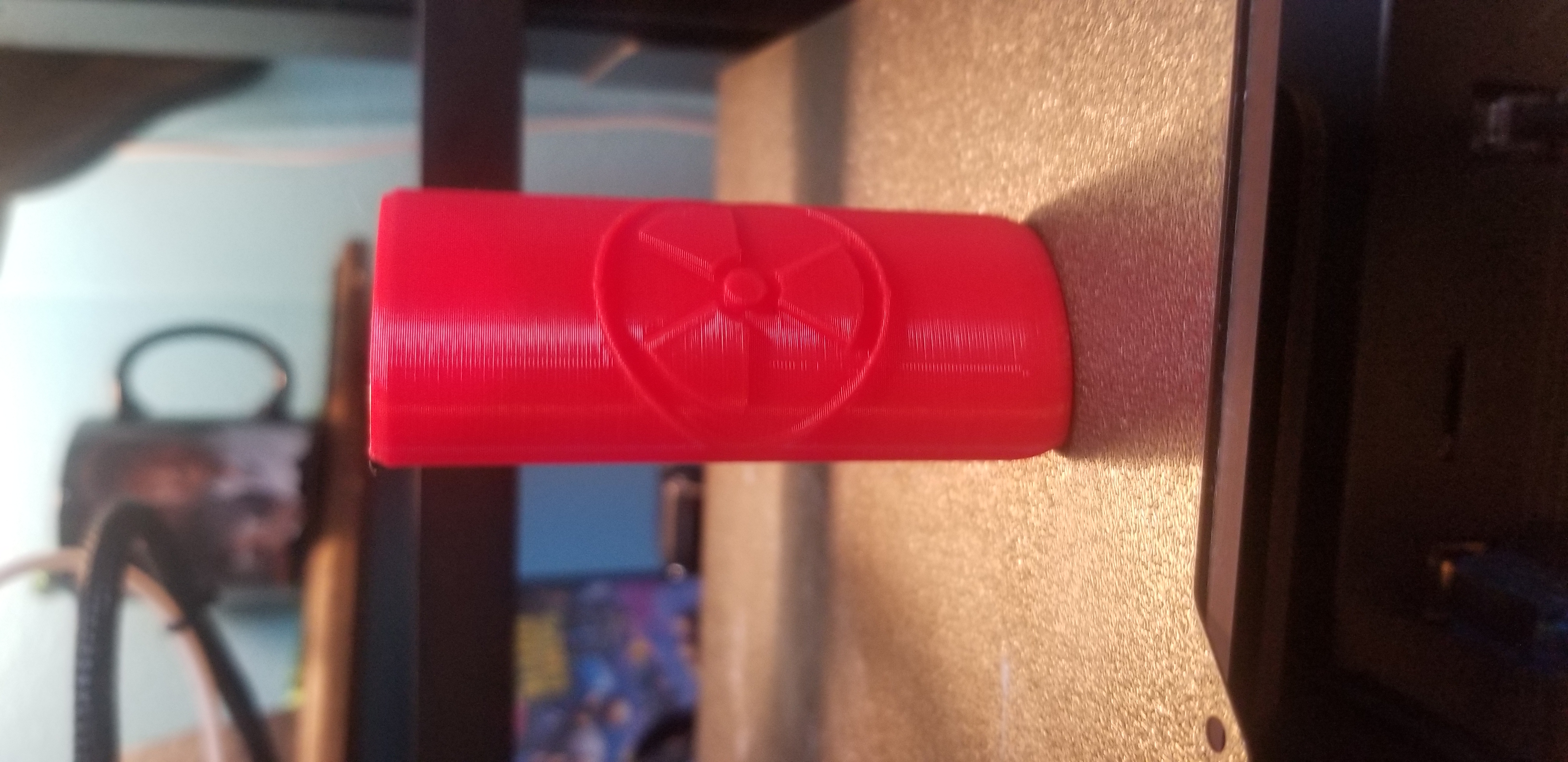 Bic ligher case Radiation symbol