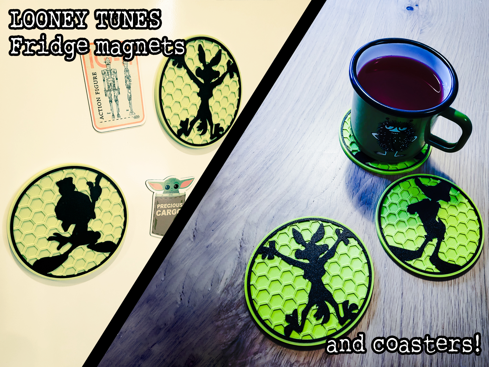 Looney tunes themed fridge magnets/coasters
