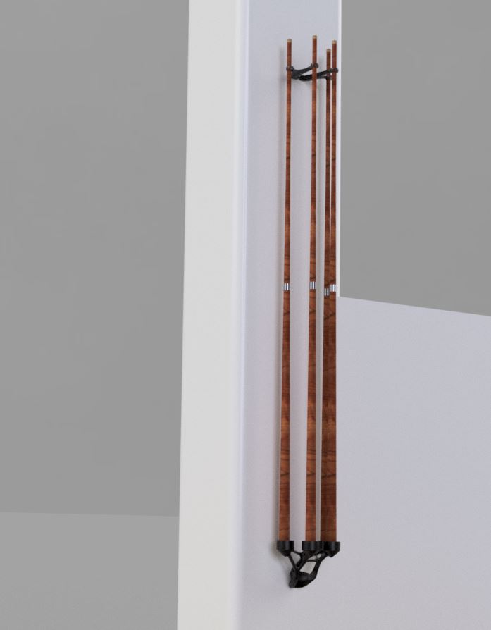 Miniatura 4 do modelo 3D Wall-mounted Pool Cue Holder
