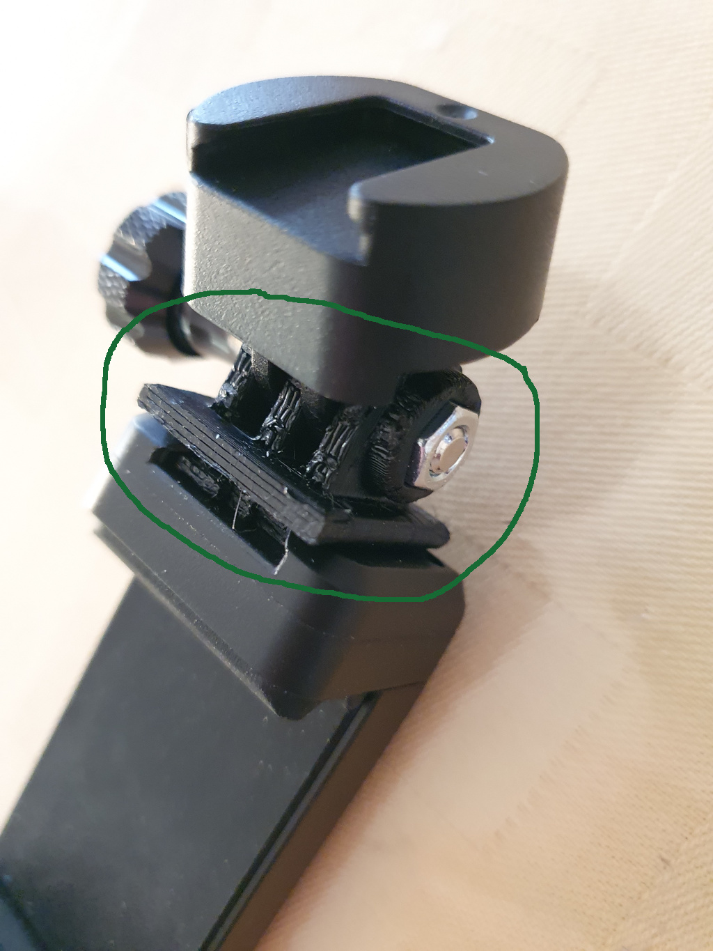 Revopoint3D handlebar phone holder top to gopro style connector