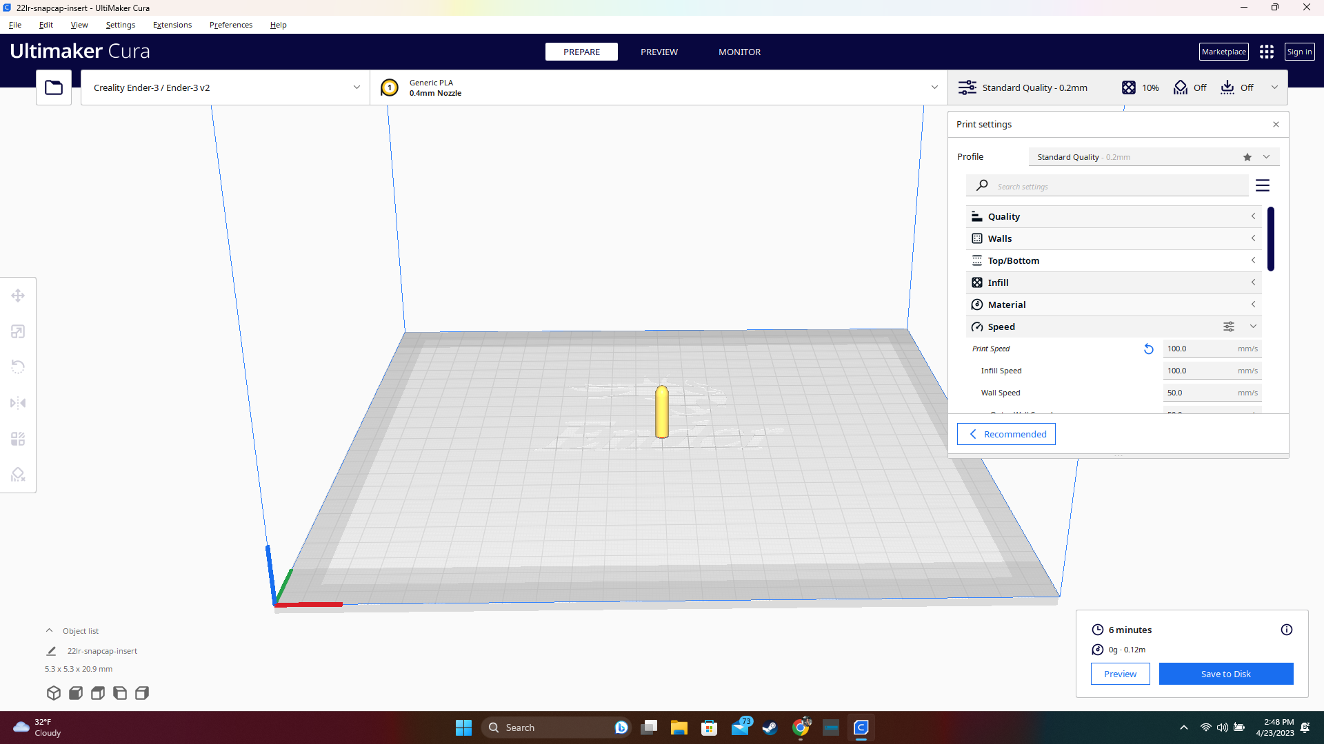Miniatura 6 do modelo 3D .22 22LR snap cap insert