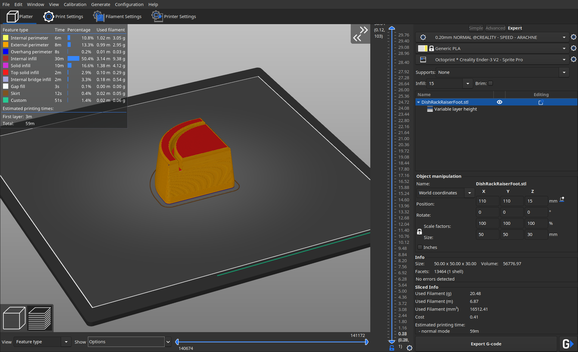 Dish drainer rack raiser feet by kicou, Download free STL model