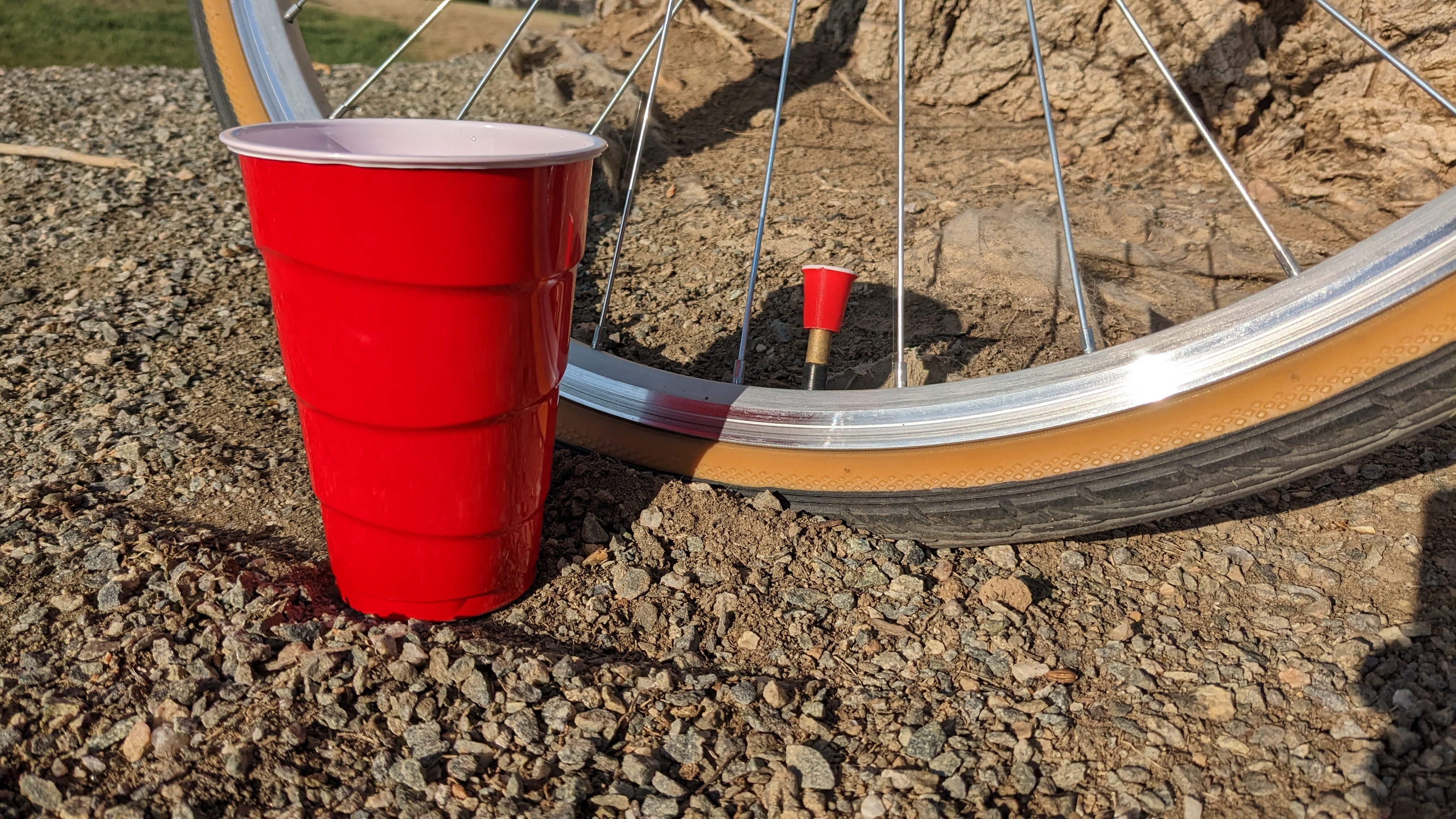 Valve stem party cup