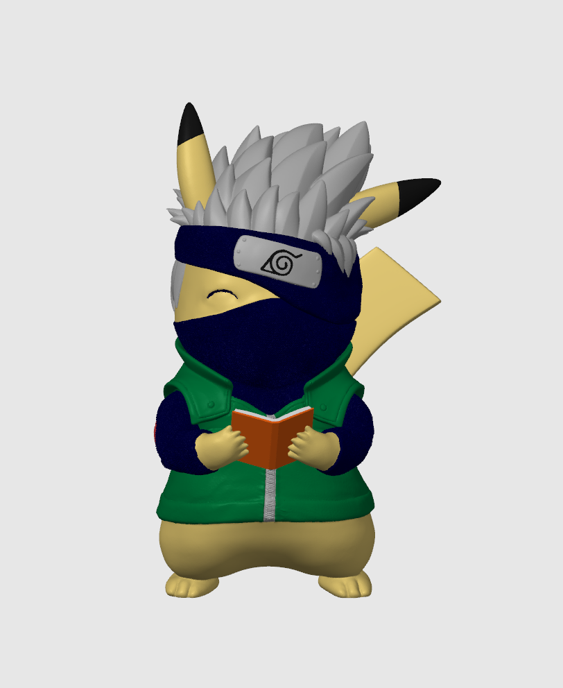 Pikachu x Kakashi WITH COLOUR - generated on Bambu Slicer