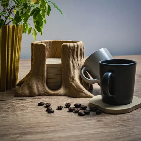 Tree Trunk Coaster Holder