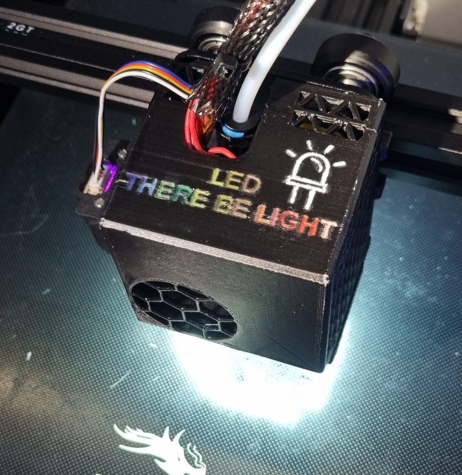 The Lightbox, an ender 3 neo hot end cover with LED