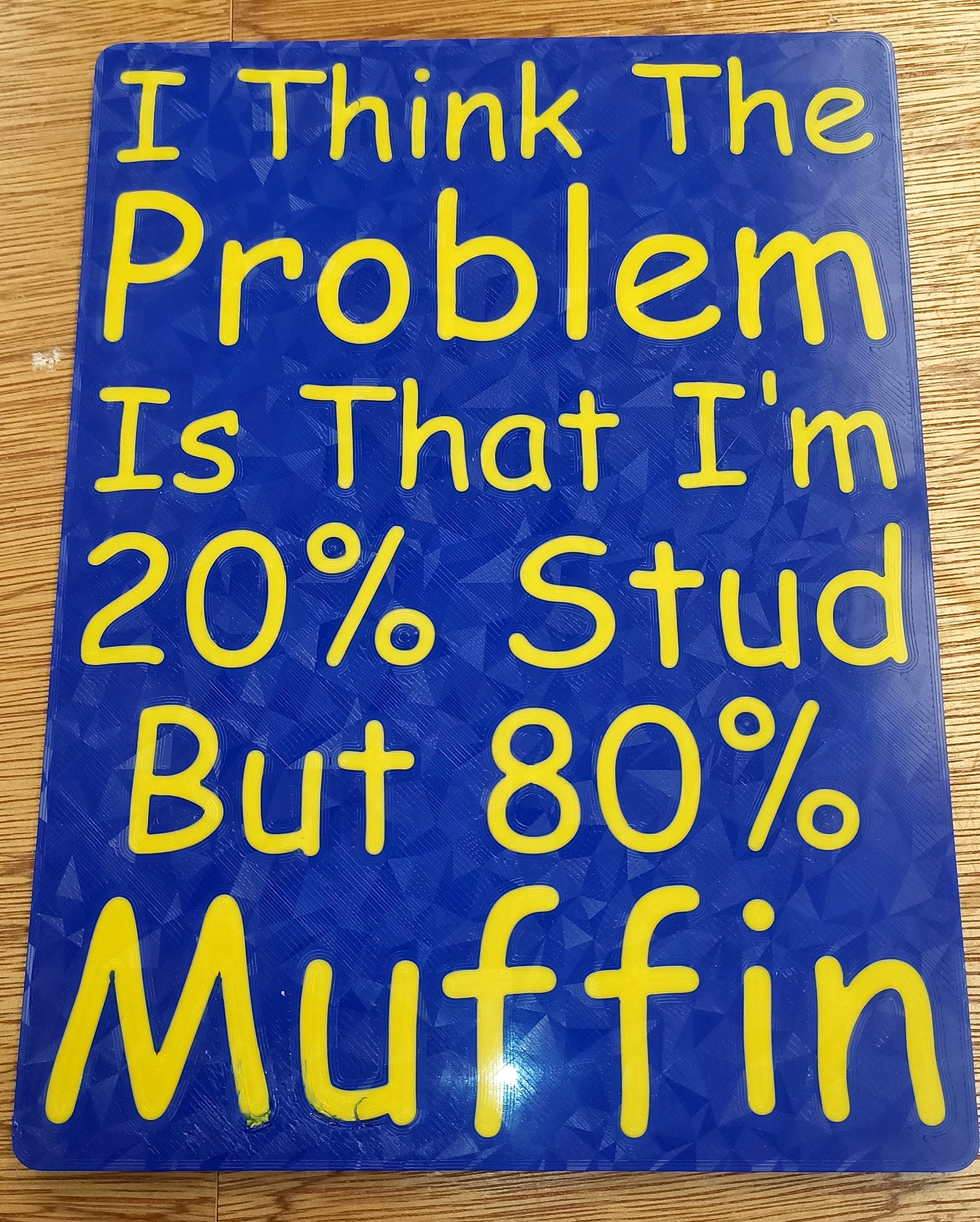 Funny Sign - I Think The Problem is that I'm 20% Stud, but 80% Muffin - Dual colour model