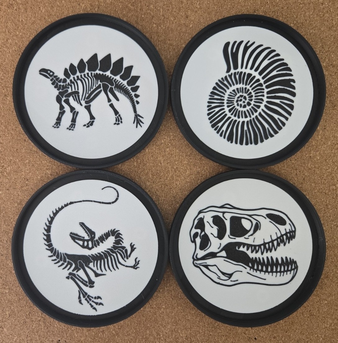 Stackable Dino Fossil Coasters