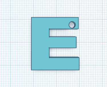 keychain with the letter E
