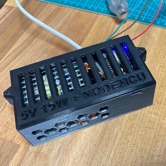 Nodemcu + Meanwell 5V 15W power supply case