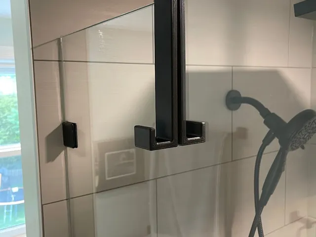 Towel hook for 3/8 shower glass