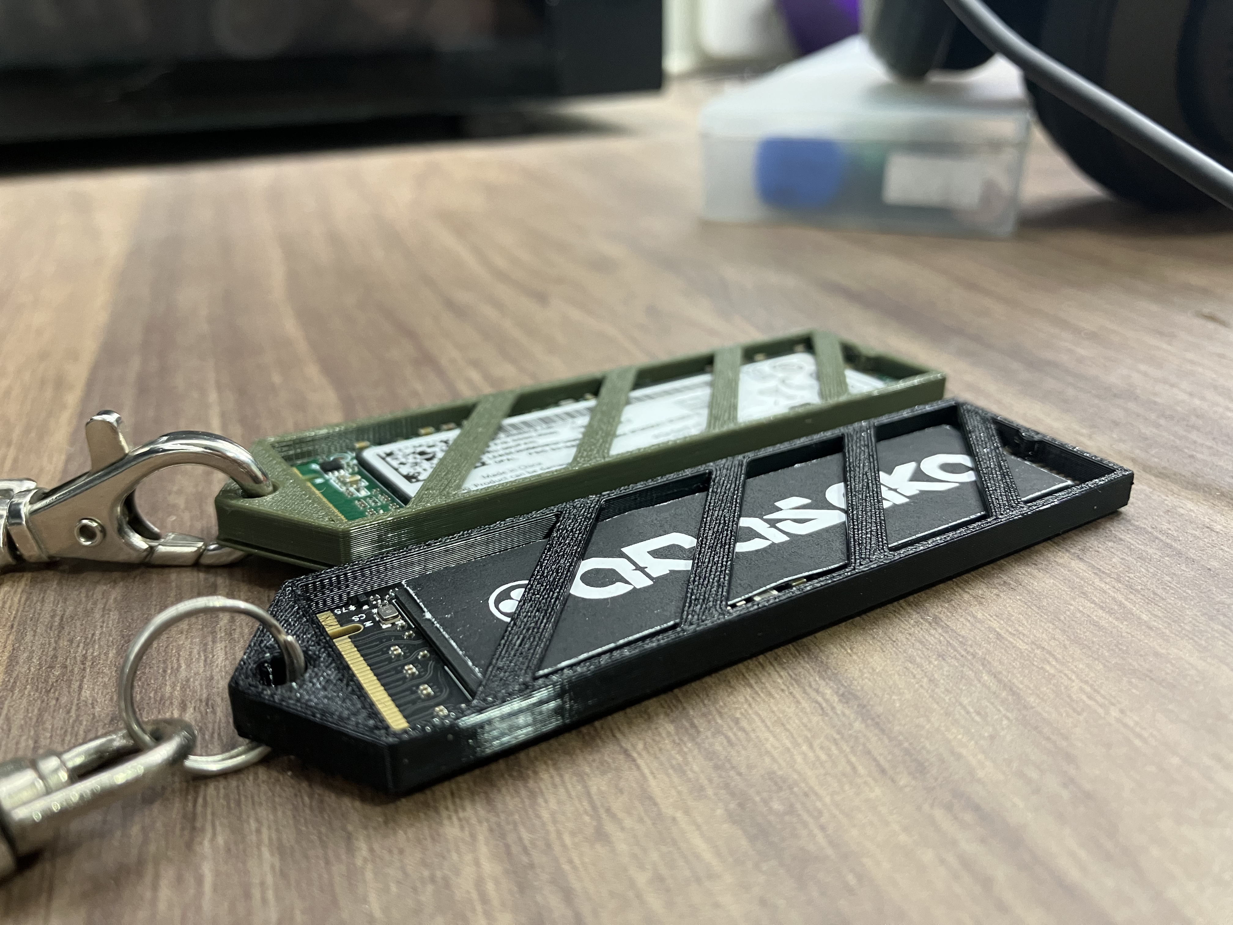 Cyberpunk 2077 cyberdeck-like M.2 NVMe SSD keychain