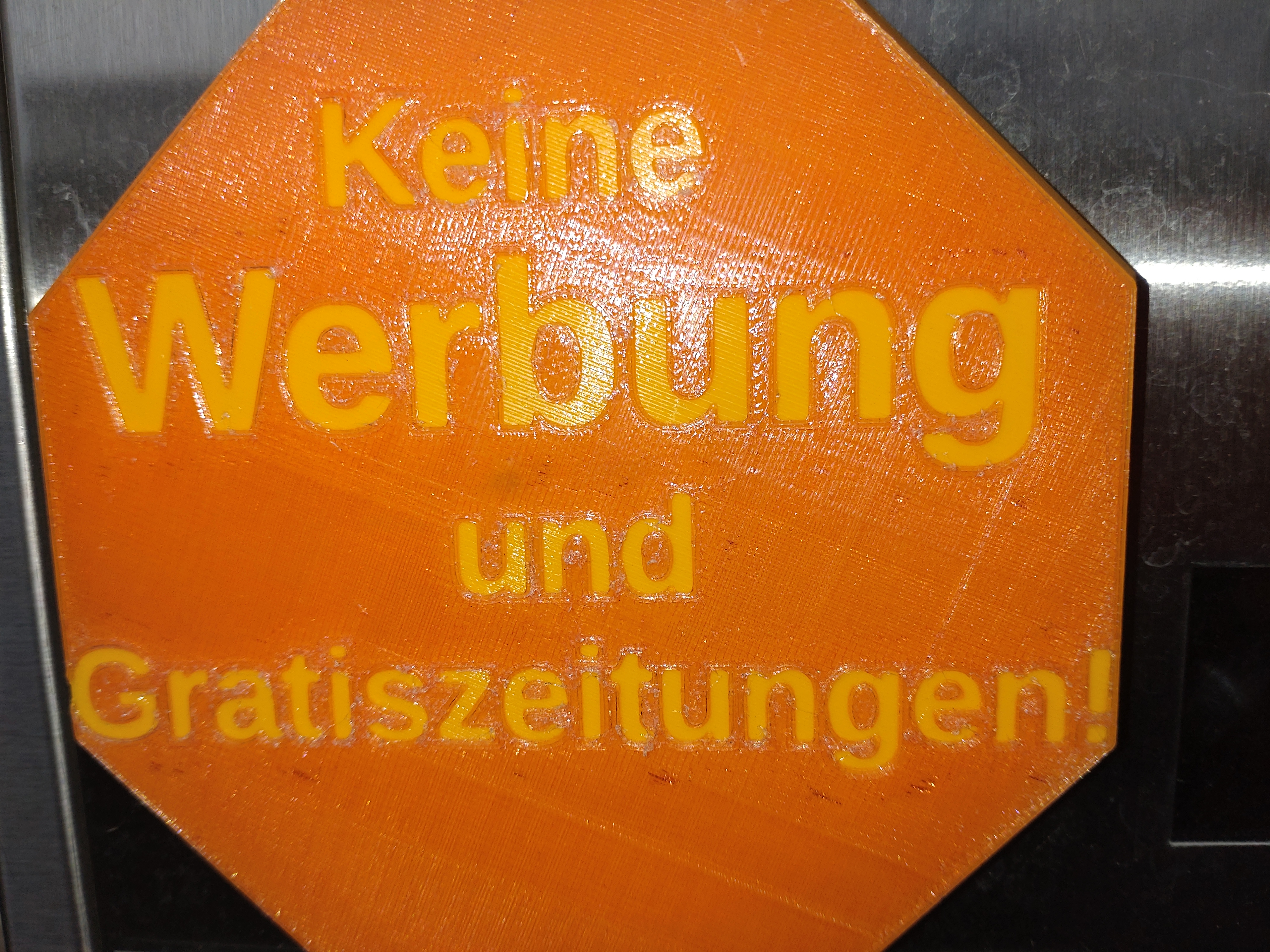 Keine Werbung post box sign with magnets