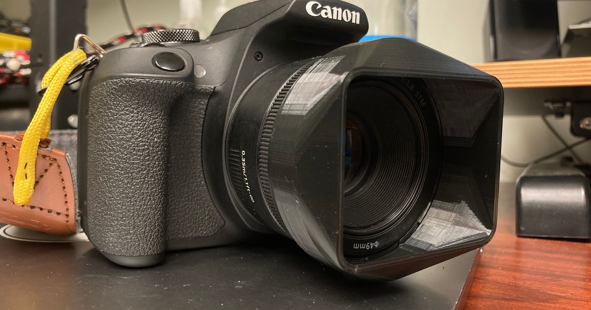 Canon 50mm f 1 8 rectangular lens hood by chrisnupp download free stl