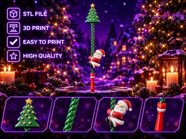 Spinning Santa Magic Wand - Christmas Fidget Toy