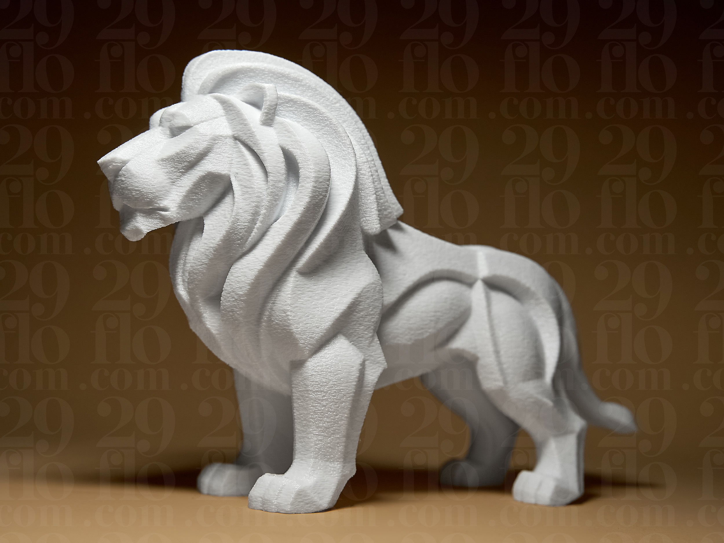 Miniatura 3 do modelo 3D Geometric Lion Statue