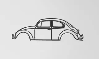 Volkswagen Beetle (classic) Silhouette Wall Art by The Mapster, Download  free STL model