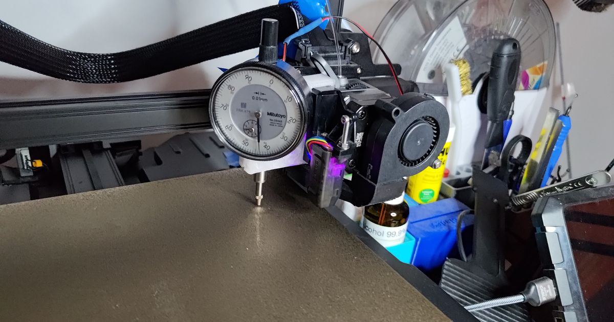 Parametric ender 6, ender 3 S1 / S1 Pro (sprite extruder) Dial indicator snap on mount can be