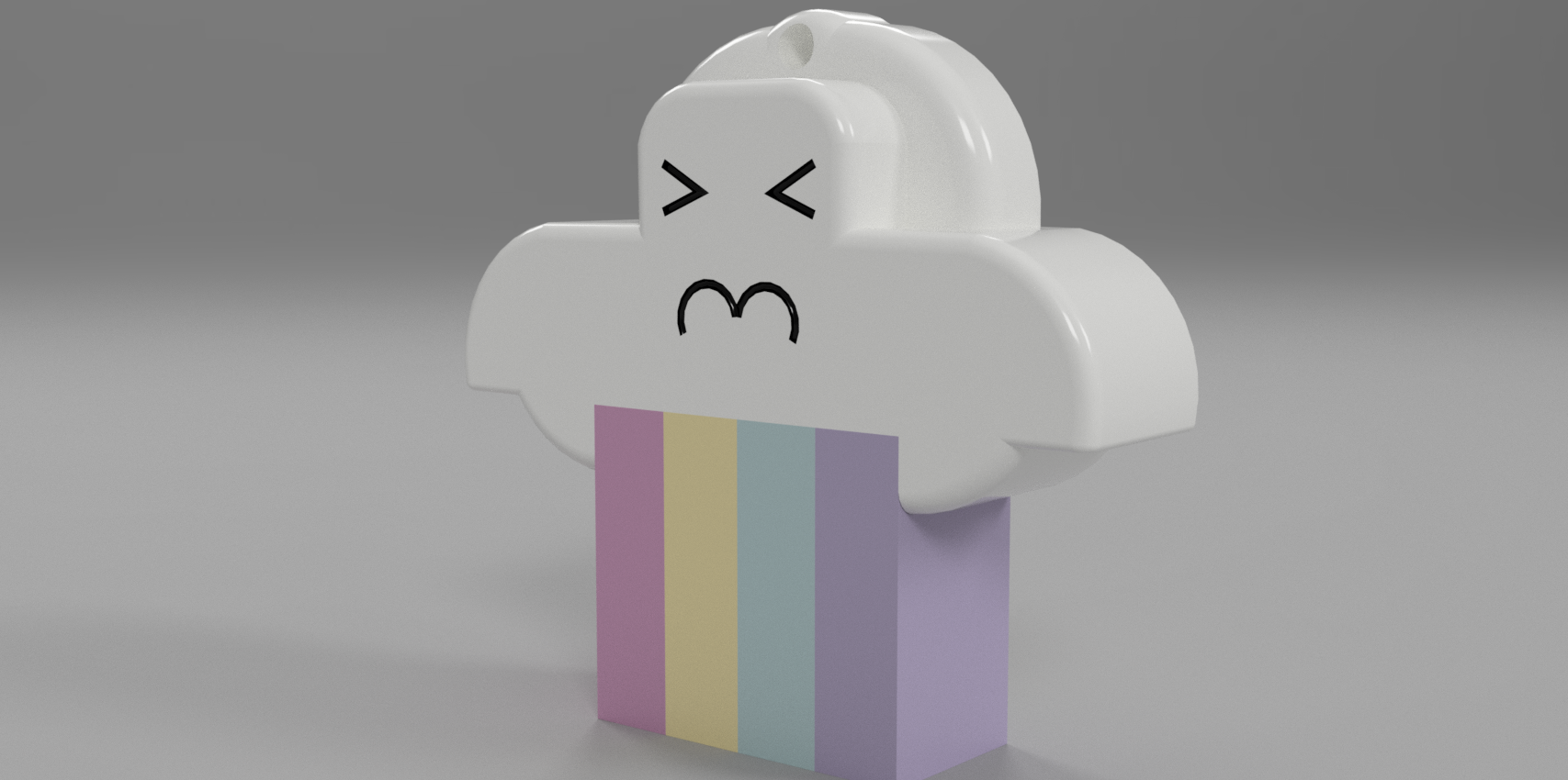 Miniatura 3 do modelo 3D Rainbow Cloud Keychain