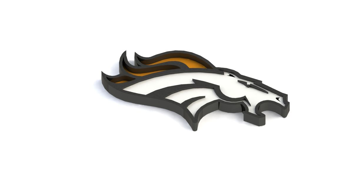 Denver Broncos Logo, 3D CAD Model Library