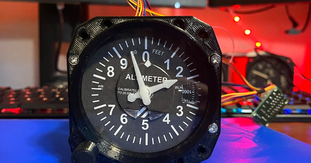 Cessna 172 Altimeter for Flight Simulator by CaptainBobSim Download free STL model