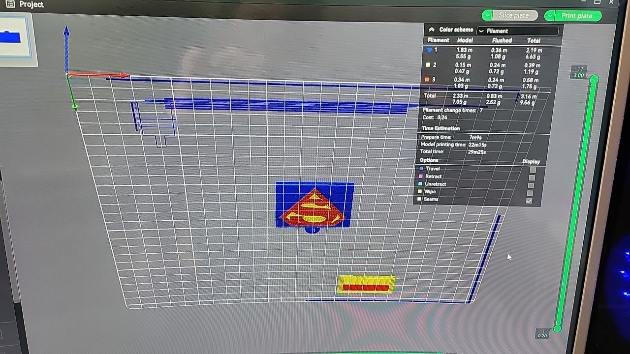 Miniatura 2 do modelo 3D SuperMan logo keychain