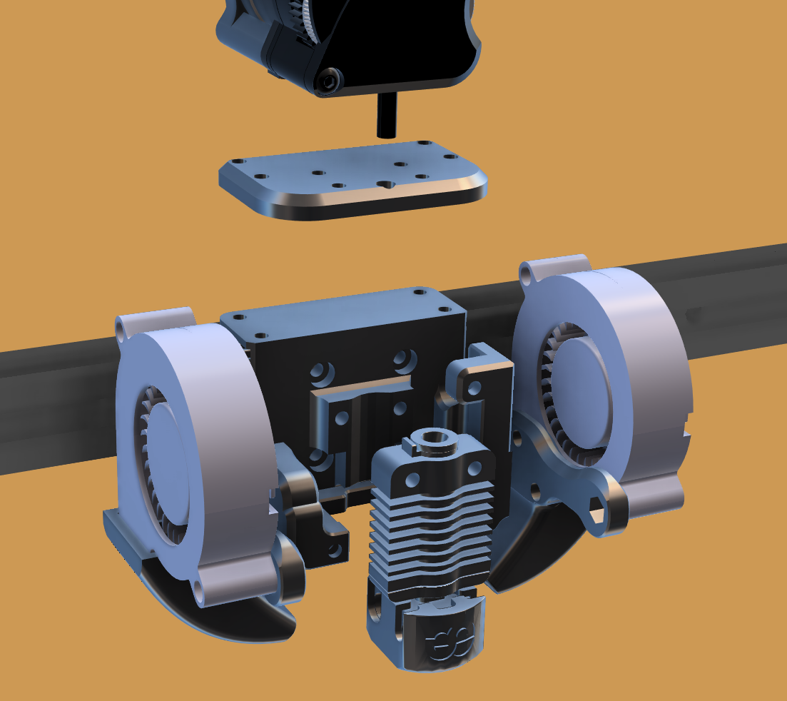 Magnetic Fan Rails SauceForge - LGX Lite hotend for linear rails with modular/magnetic fan ...