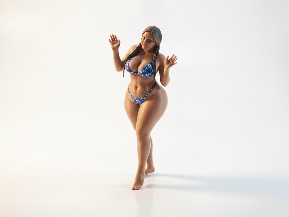 Curvy Woman Bikini Figurine Female Figure 3D Printable