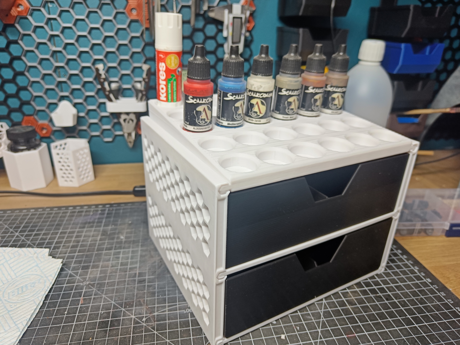 Hobby Storage for paints, tools and brushes. by Morley