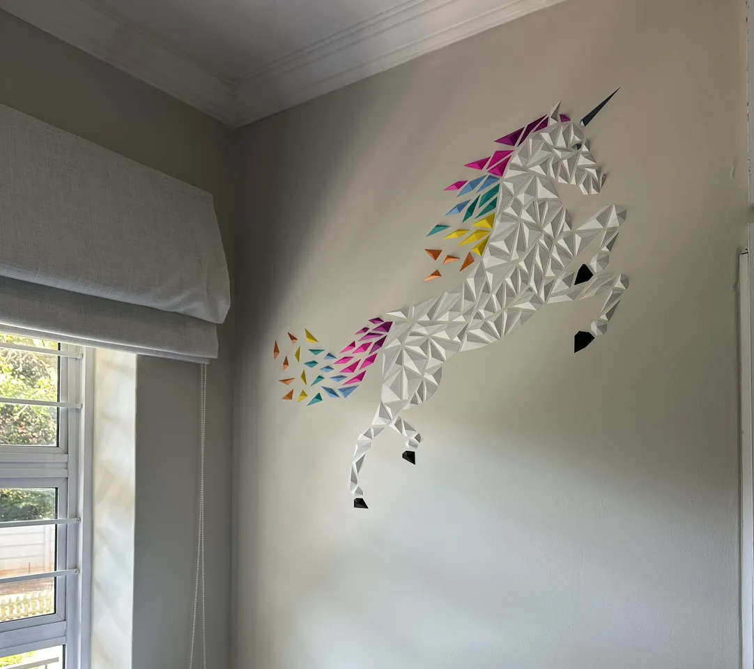 Geometric Unicorn wall art (only for Princess) by dgemily, Download free  STL model
