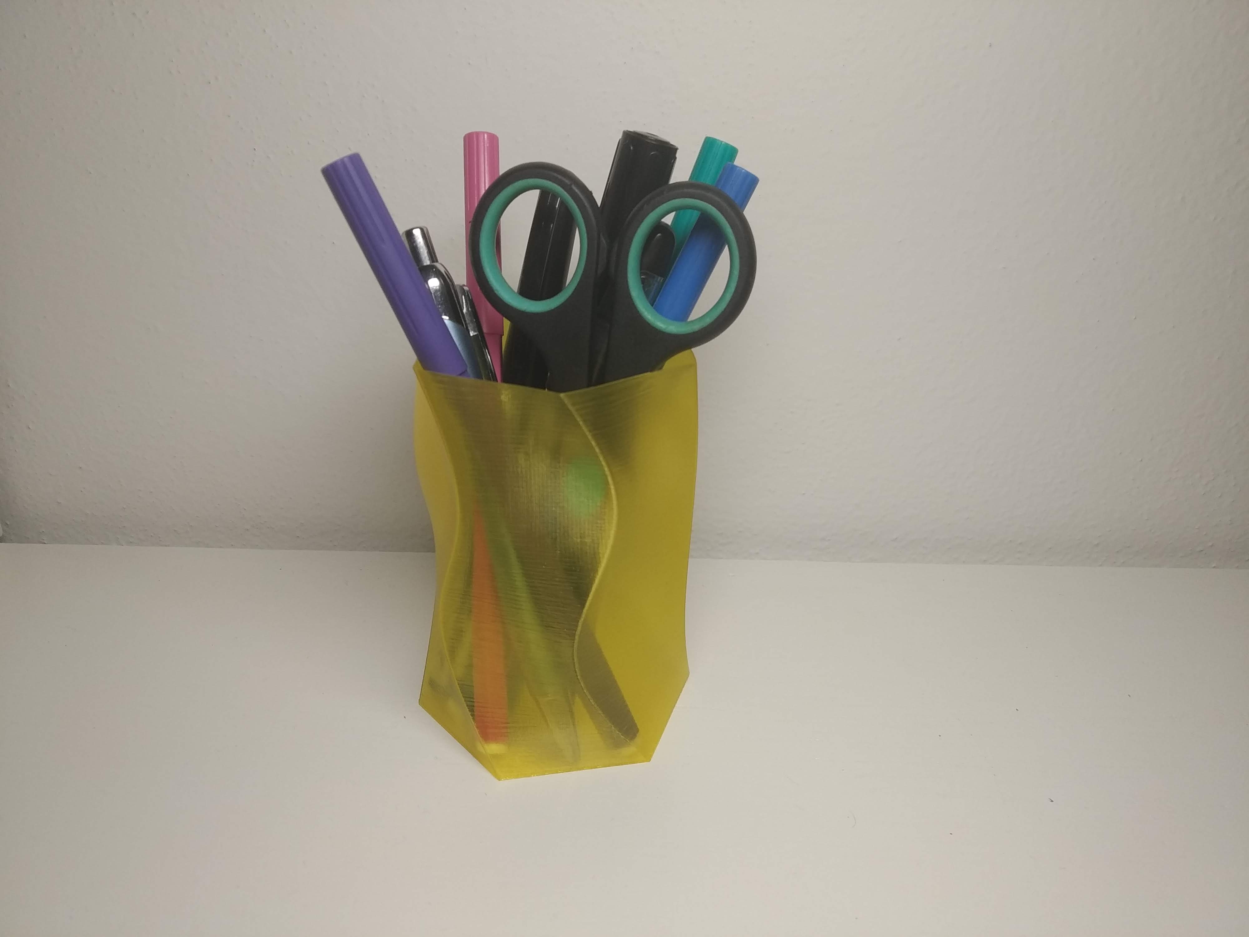 Twisted hex vase, pen holder and flower pot