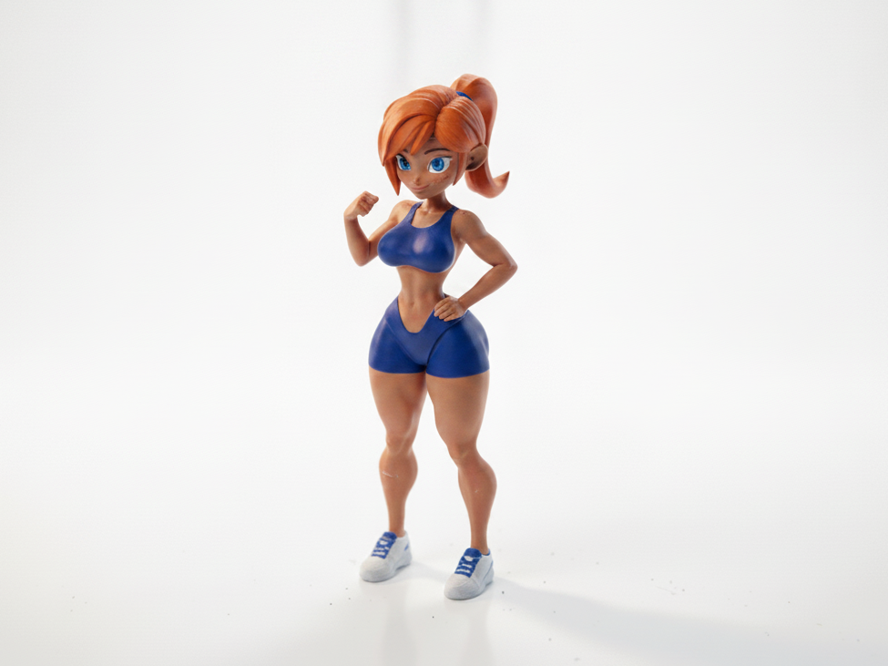 Flexing Lady Athletic Figure 3D Printable