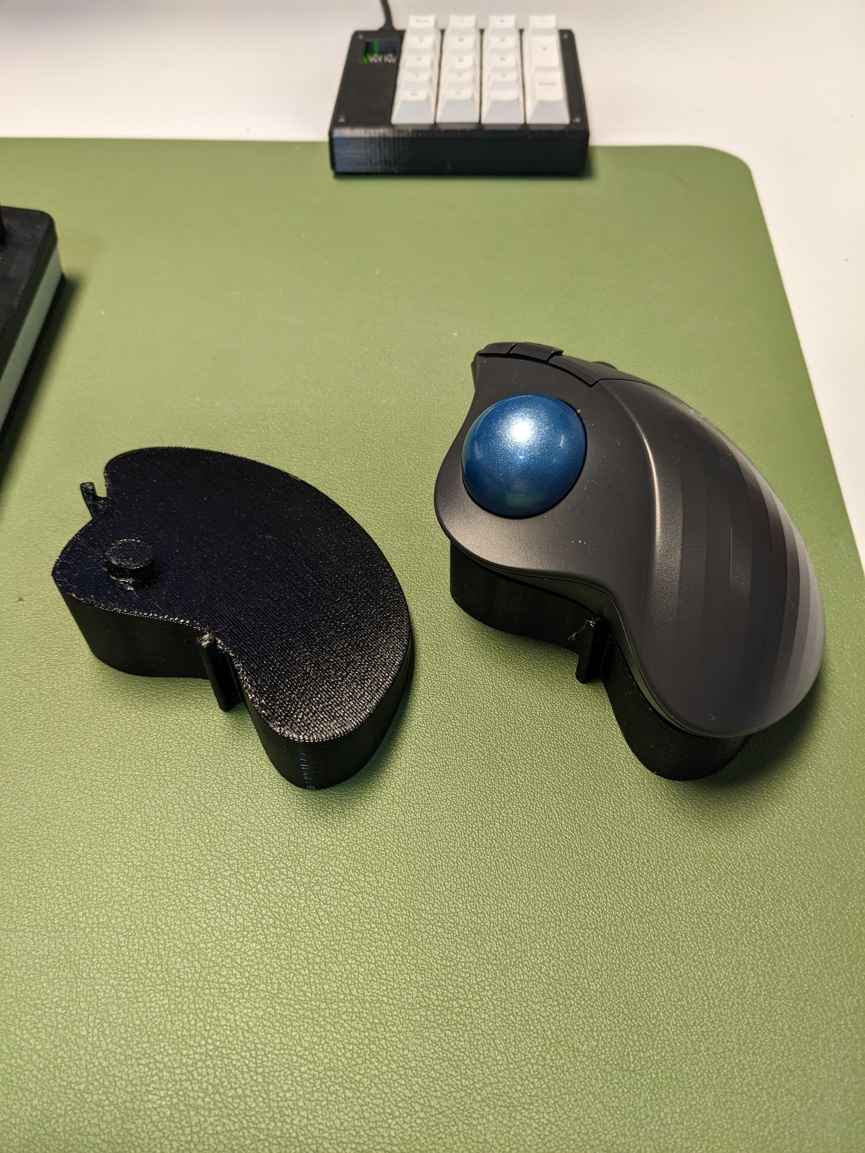 Logitech M575 trackball mouse tenting wedge variations