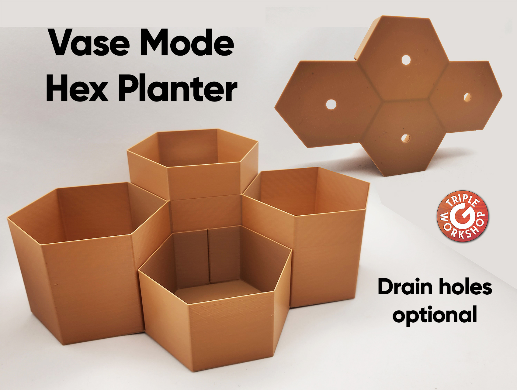 Hex Tiered Planter - Vase Mode