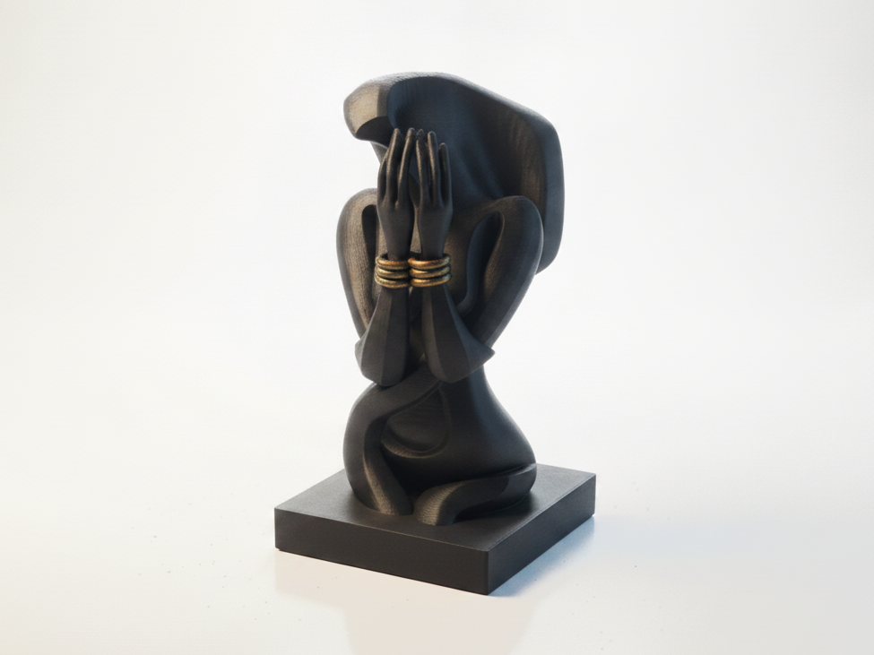 Begging Figure Emotional Sculpture 3D Printable