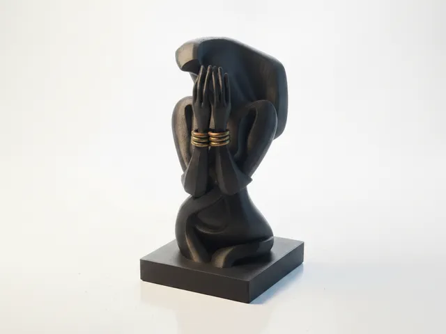 Begging Figure Emotional Sculpture 3D Printable