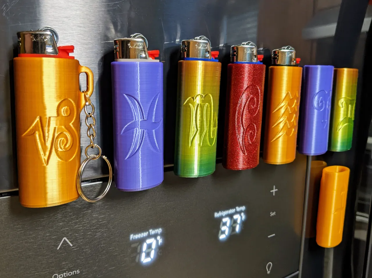 ⋐ Magnetic ⋑ Zodiac Signs Bic Lighter Case or Keychain by Grandpa 3DPrints, Download free STL model