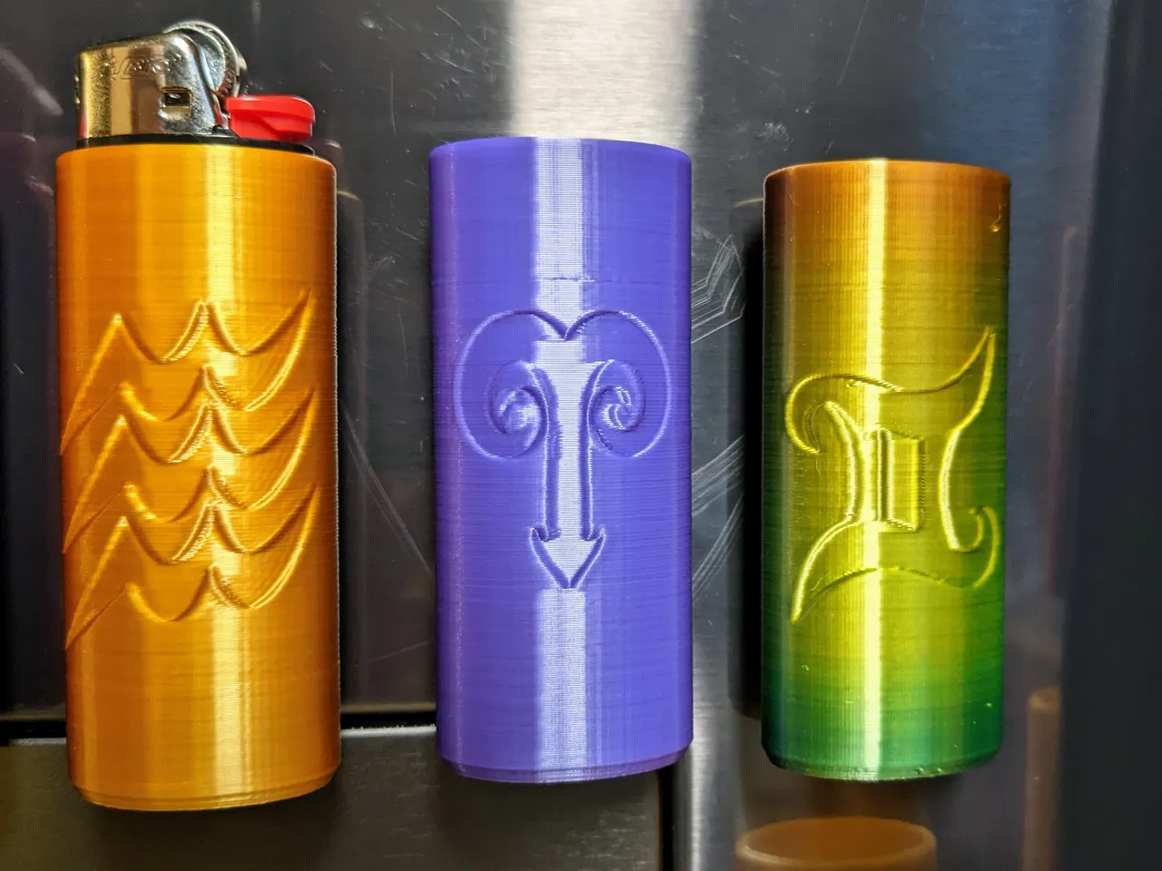 ⋐ Magnetic ⋑ Zodiac Signs Bic Lighter Case or Keychain by Grandpa 3DPrints, Download free STL model