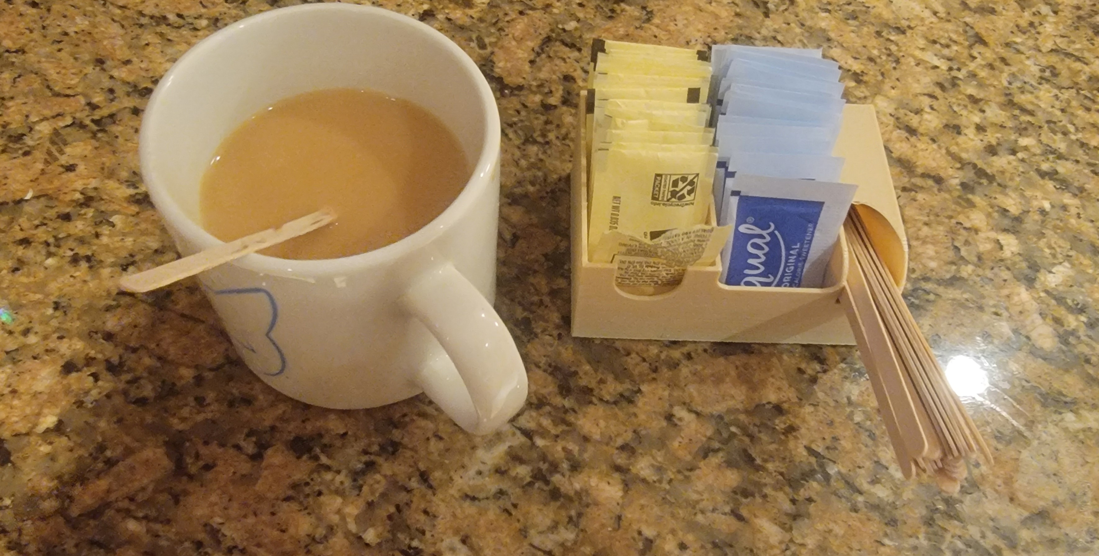Coffee/Tea Sweetener & Stirrer Station (with Half-Packet Holder)